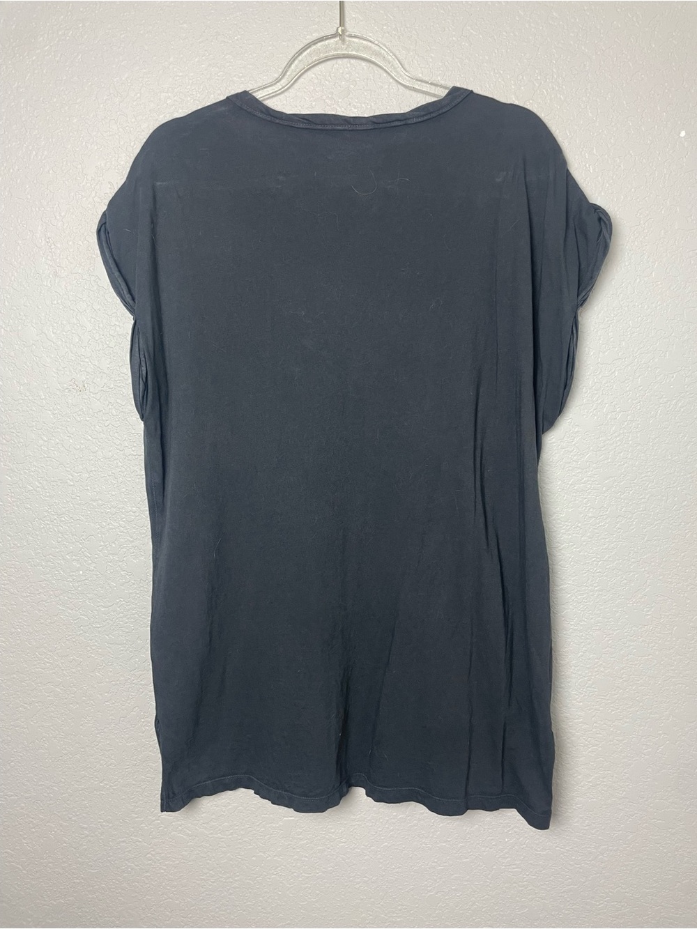 Aerie Oversized Washed Black Short-Sleeve Henley Pocket Tee Size M - Picture 8 of 8